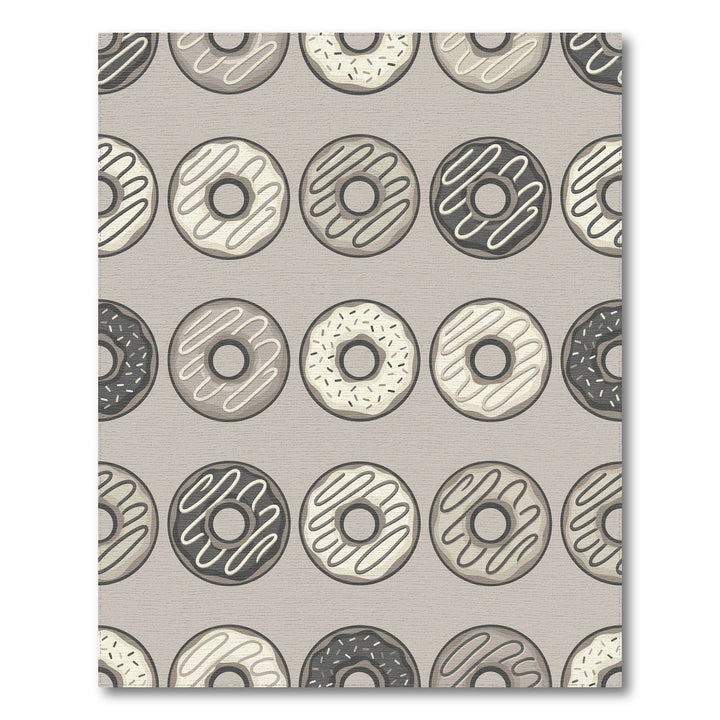 Monochrome Glazed Donut Repeat Rug