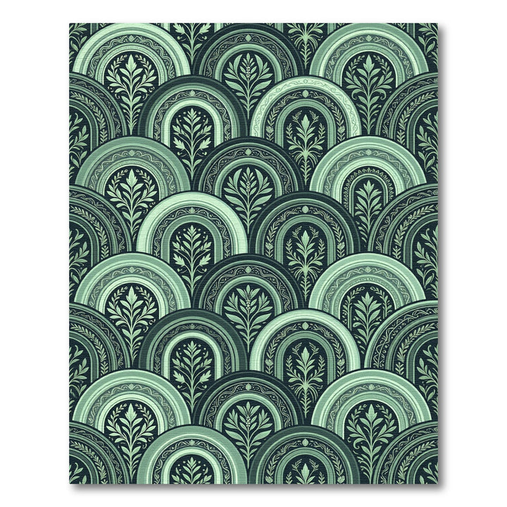Sage Green Archway Foliage Rug