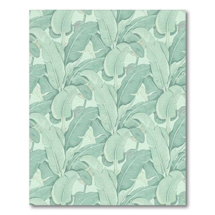 Serene Green Banana Leaf Tapestry Rug