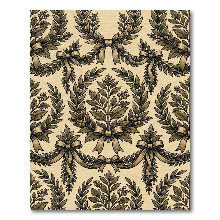 Elegant Laurel Wreath Bows Rug
