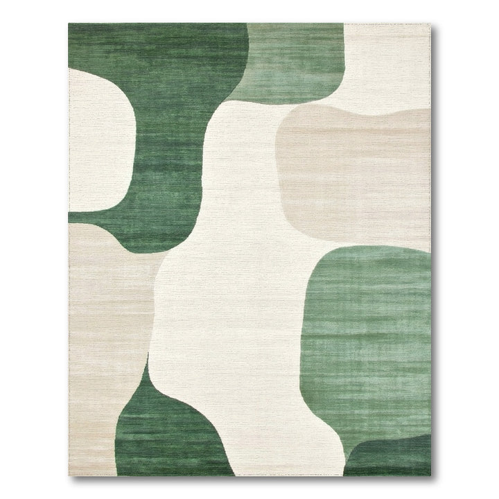 Green Organic Abstract Area Rug