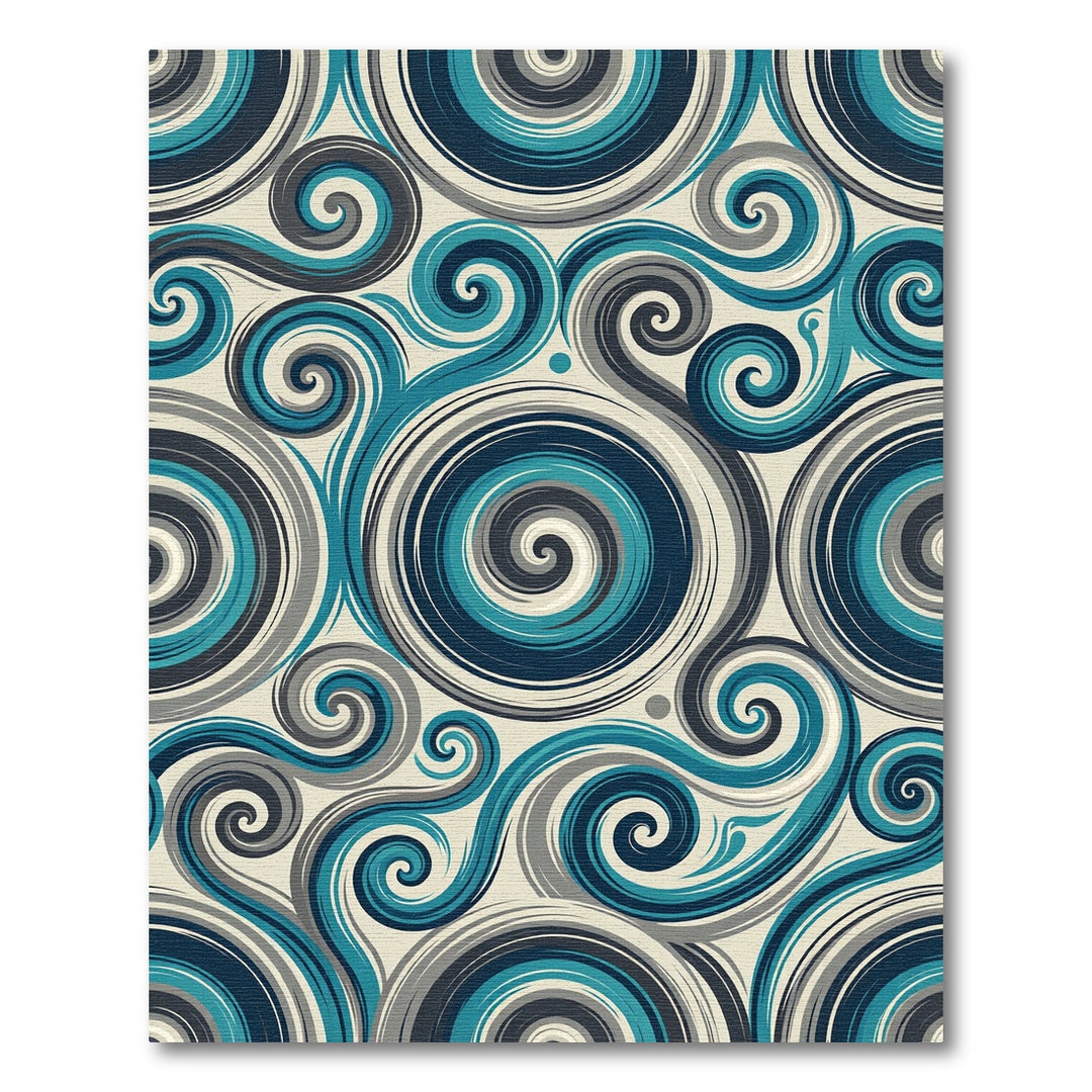 Oceanic Swirl Blue Gray Harmony Rug