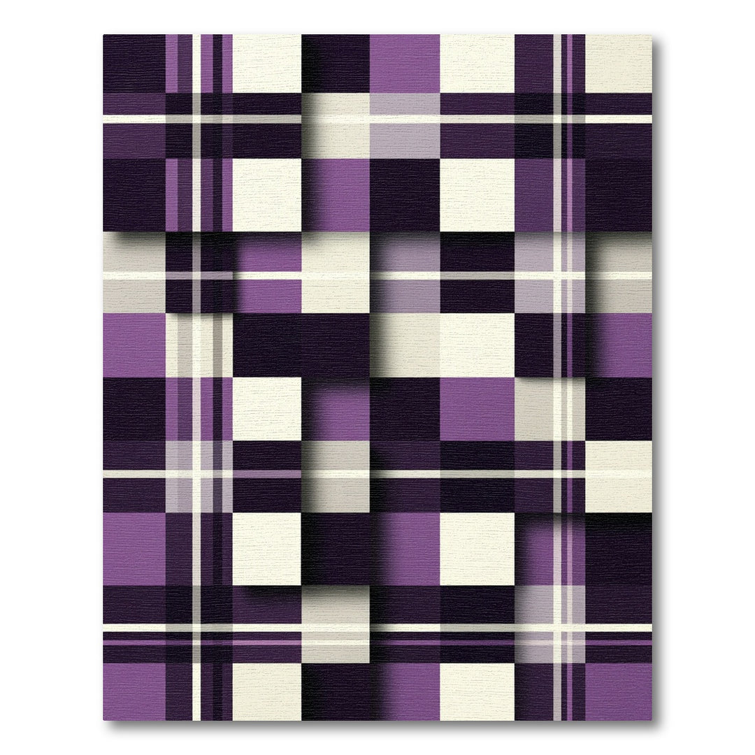 Purple Plum Plaid Squares Rug