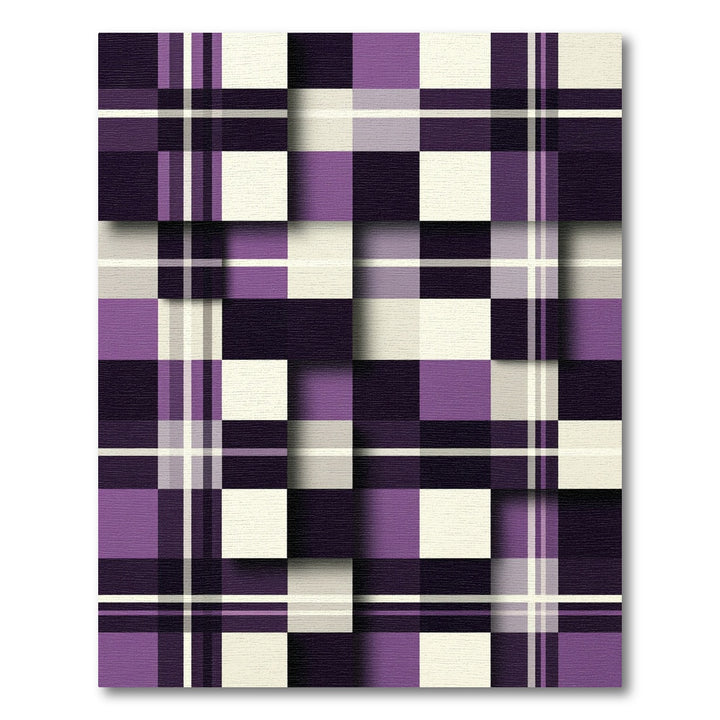 Purple Plum Plaid Squares Rug