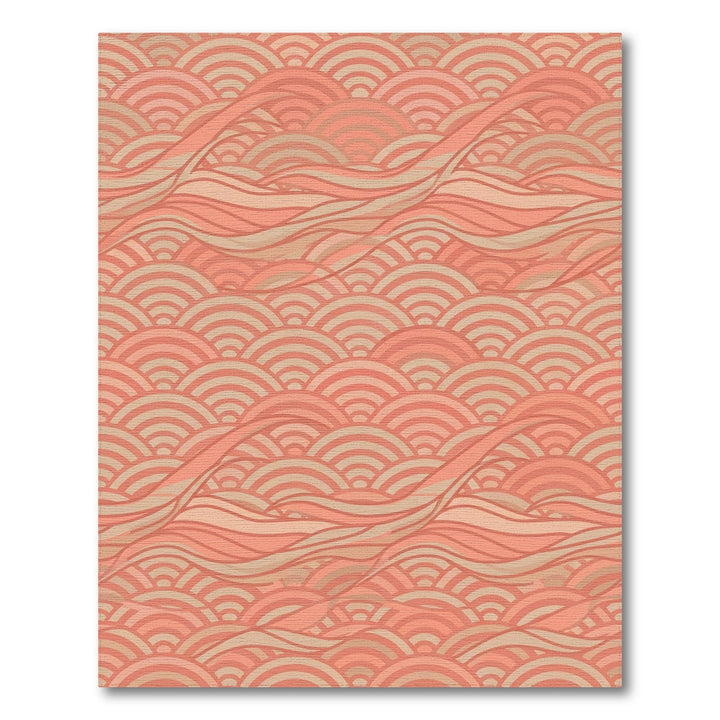 Salmon Seigaiha Waves Rug