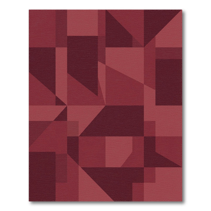Deep Red Geometric Abstract Shapes Rug