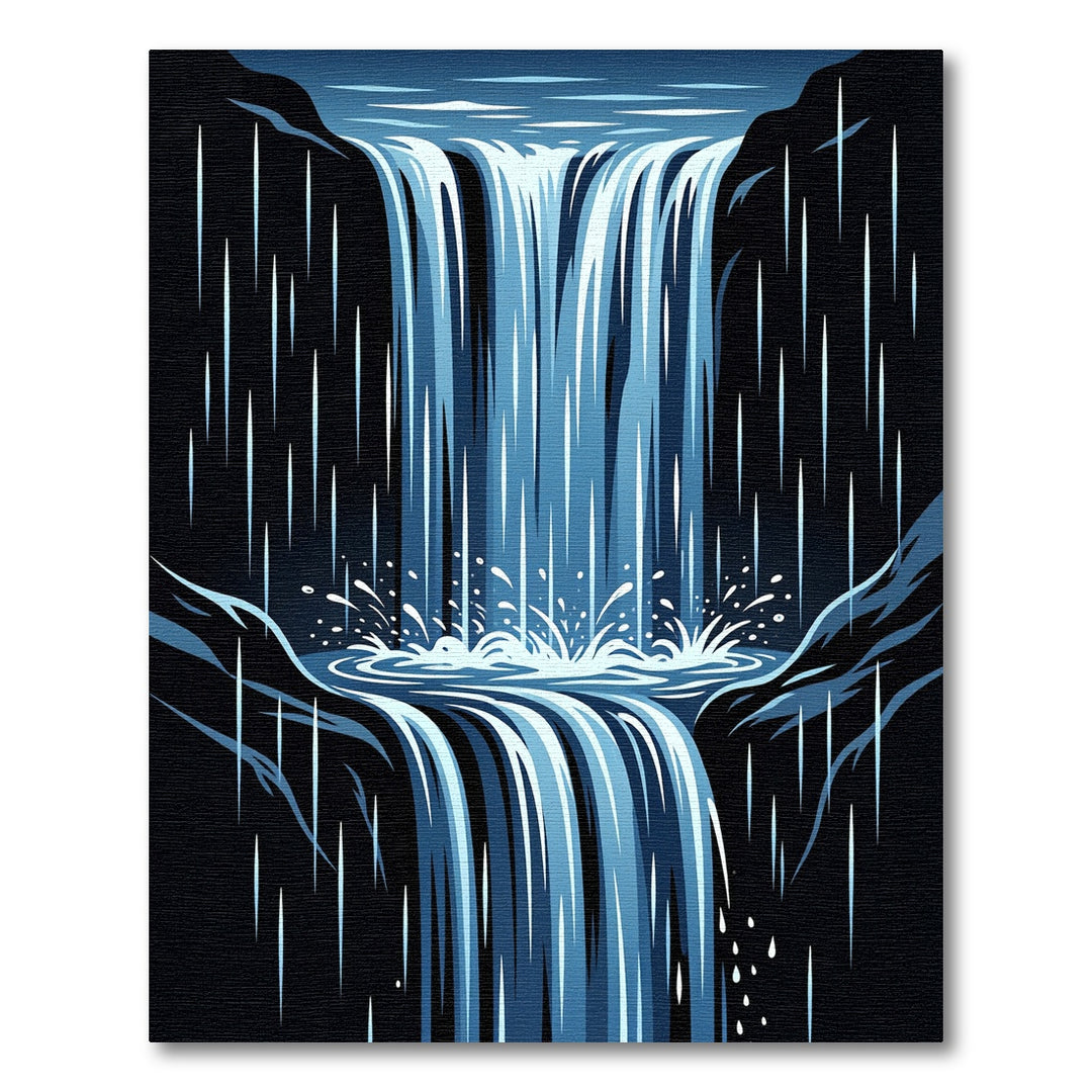 Azure Waterfall Cascade Flowing Rapids Rug