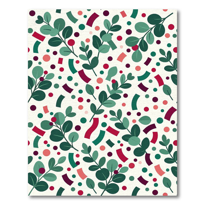 Festive Leaf Garland Confetti Collection Rug