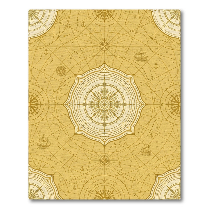 Nautical Compass Antique Map Rug