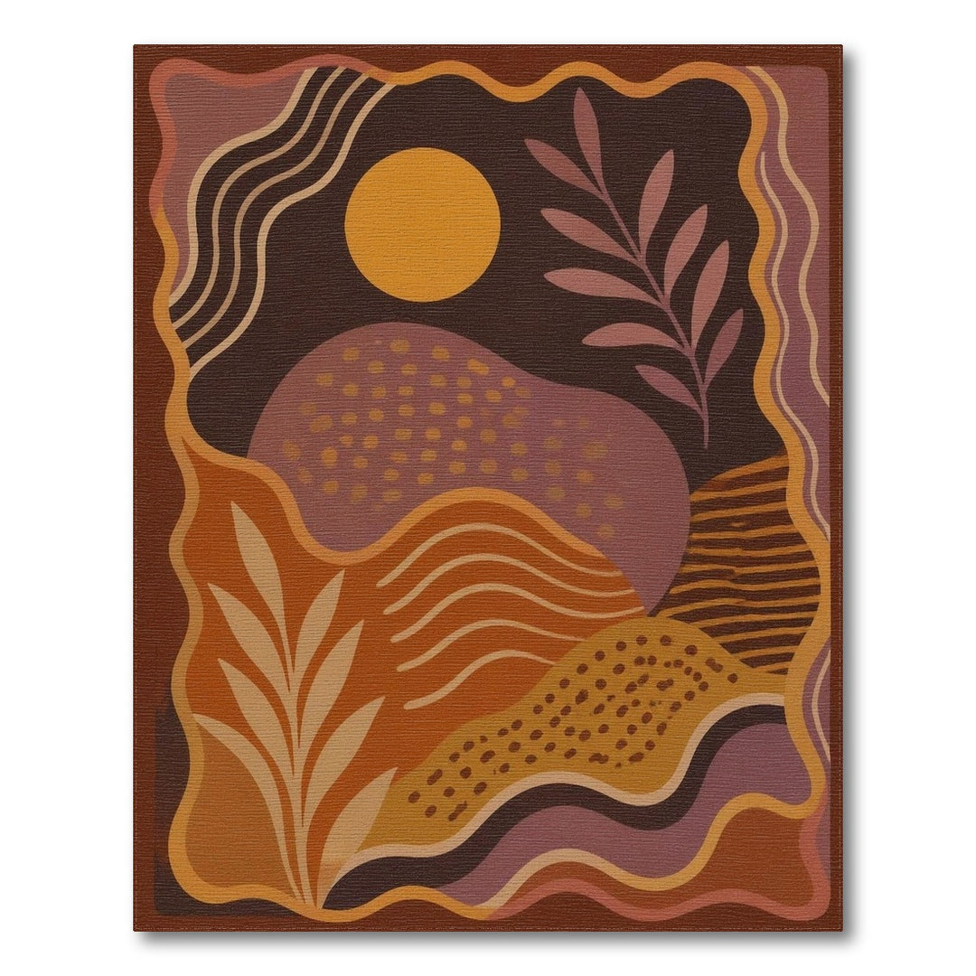 Abstract Orange Sunset Area Rug