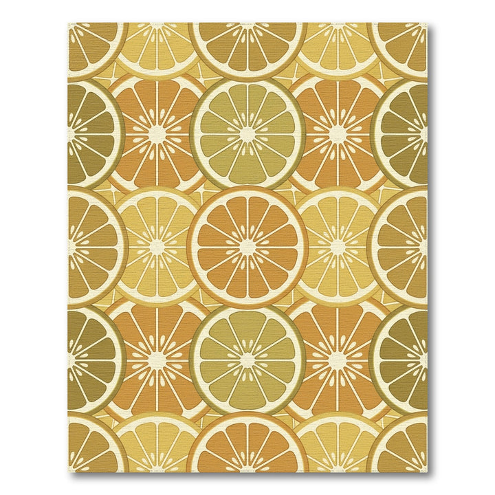 Citrus Slices Warm Tones Abstract Rug
