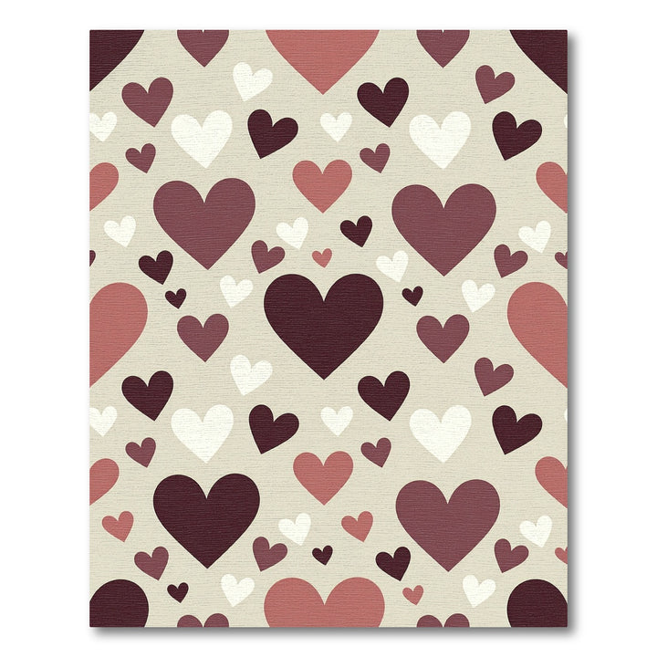 Romantic Heartfall Red White Rug