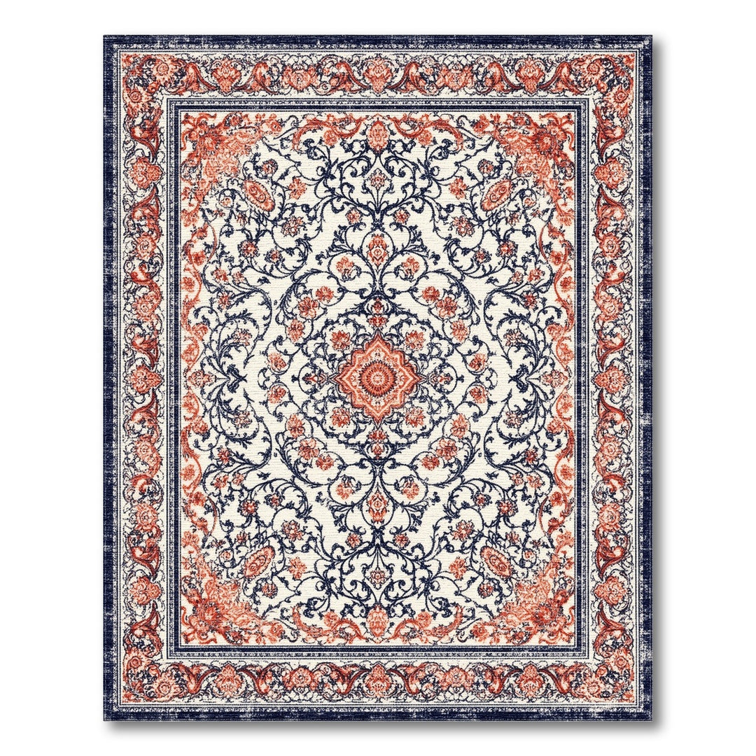 Red Persian Medallion Area Rug
