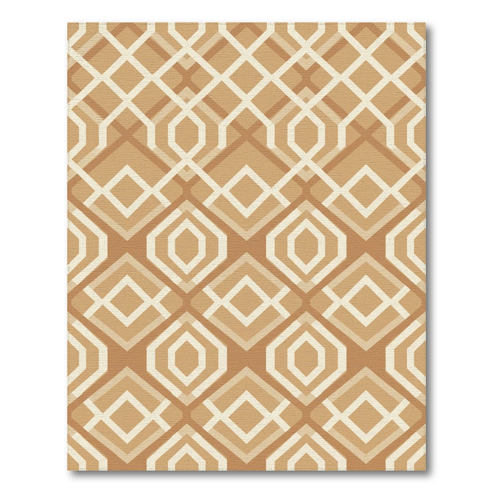 Warm Neutral Geometric Art Deco Rug