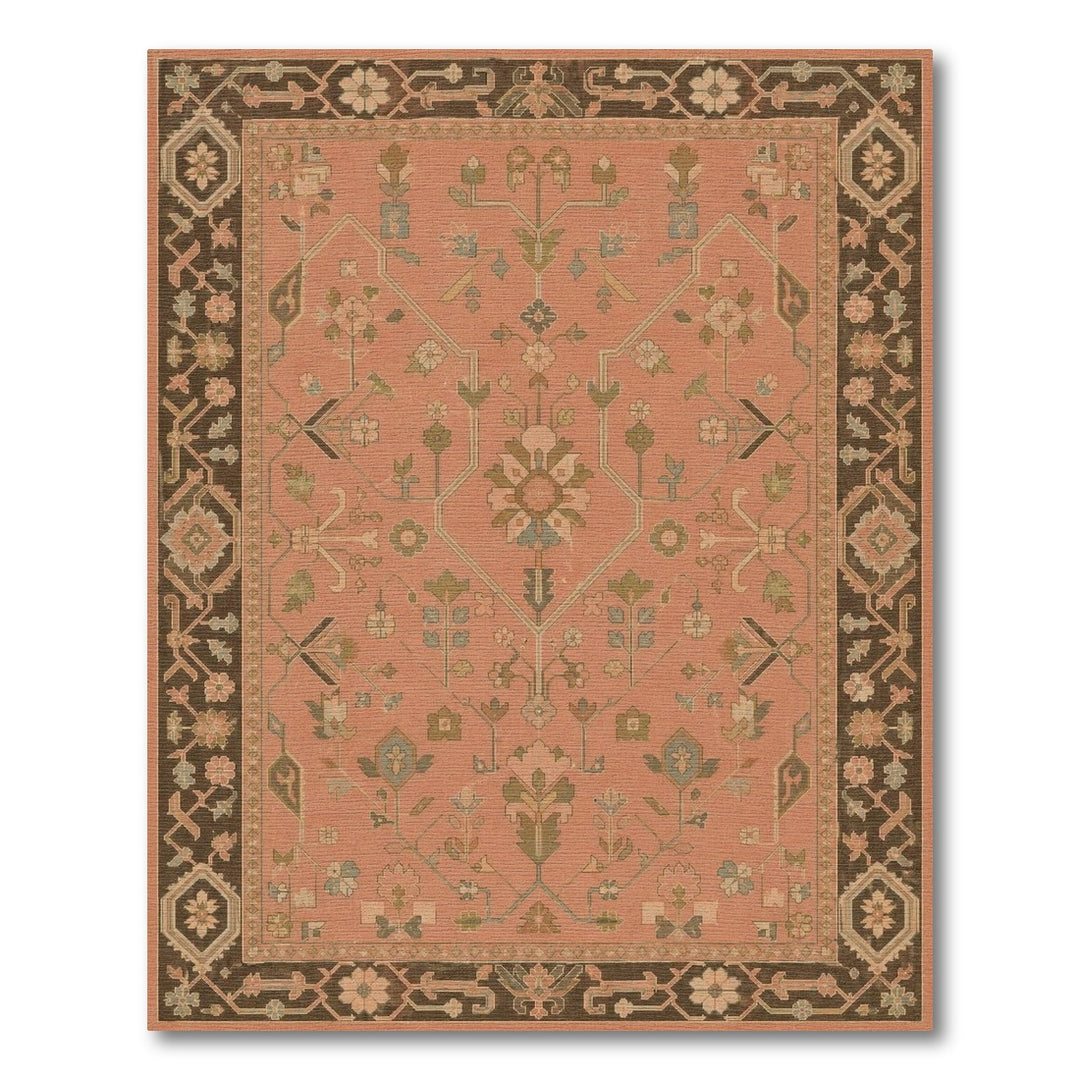 Pink Floral Vintage Persian Area Rug