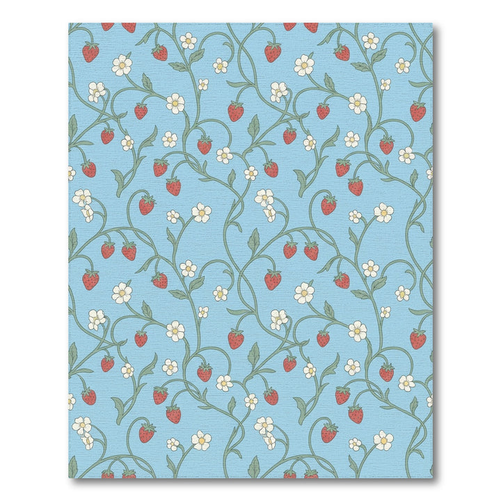 Vintage Strawberry Vine Blue Rug