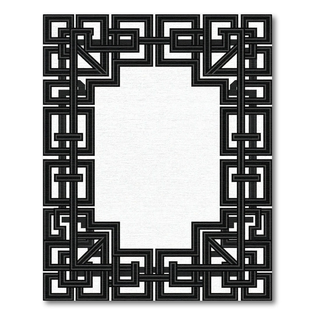 Dark Geometric Frame Rug