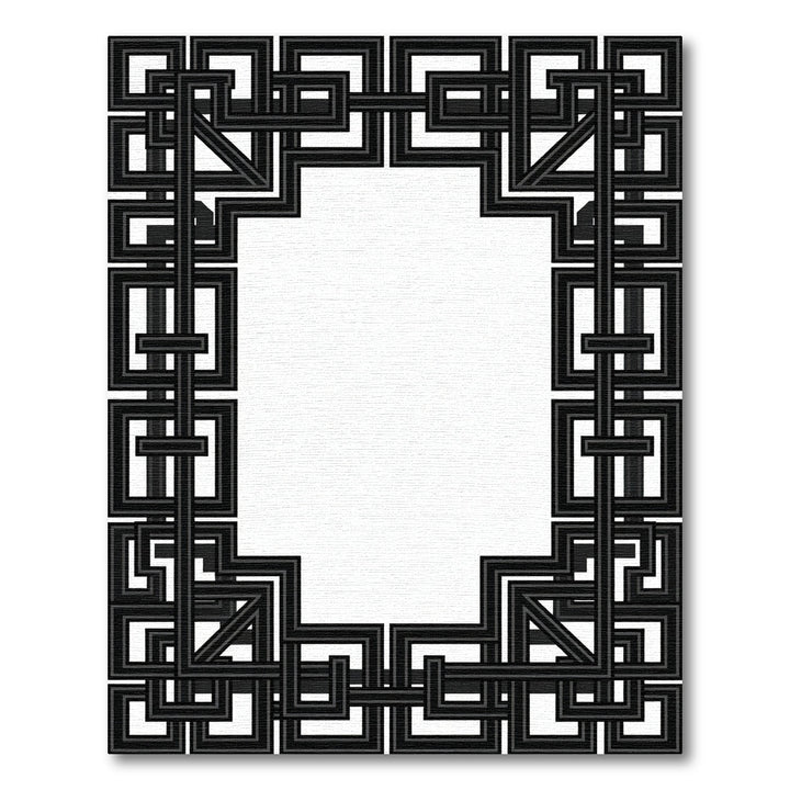 Dark Geometric Frame Rug