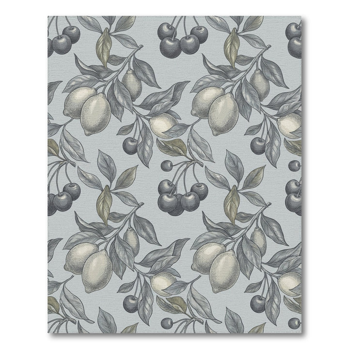 Vintage Lemon Cherry Branch Illustration Rug