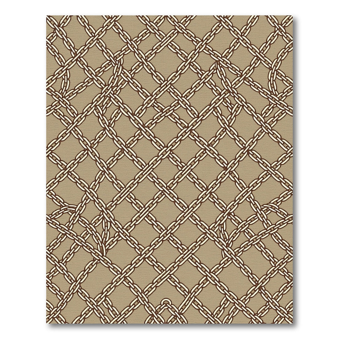 Classic Chain Link Brown Beige Rug