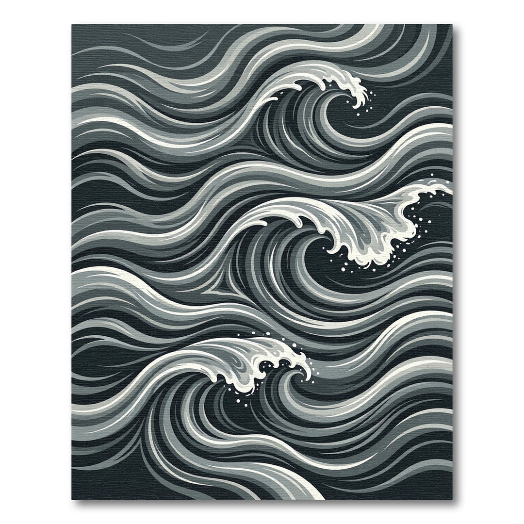 Monochromatic Abstract Wave Rug