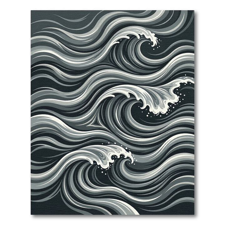 Monochromatic Abstract Wave Rug