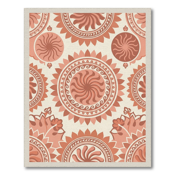 Terracotta Sunburst Medallion Tapestry Rug