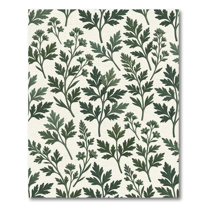 Green Leafy Branches Botanical Rug