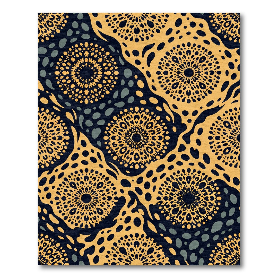 Golden Sunburst Abstract Mandala Rug