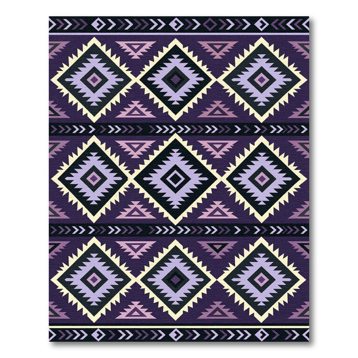 Purple Tribal Diamond Geometric Rug