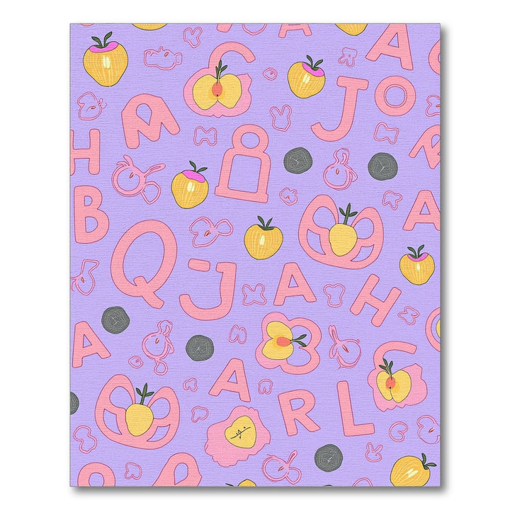 Whimsical Pink Alphabet Apple Grove Rug