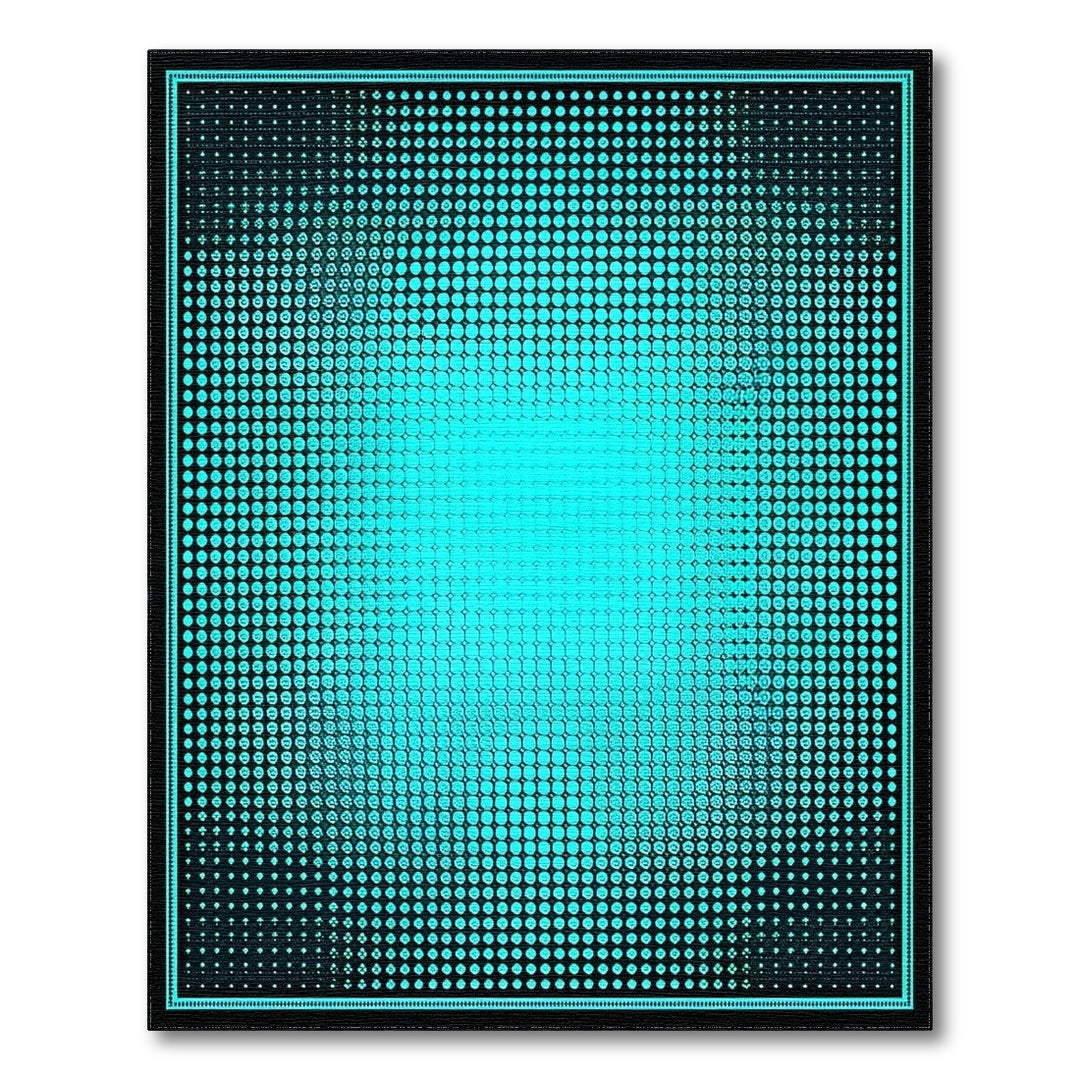 Blue Teal Gradient Dot Geometric Area Rug