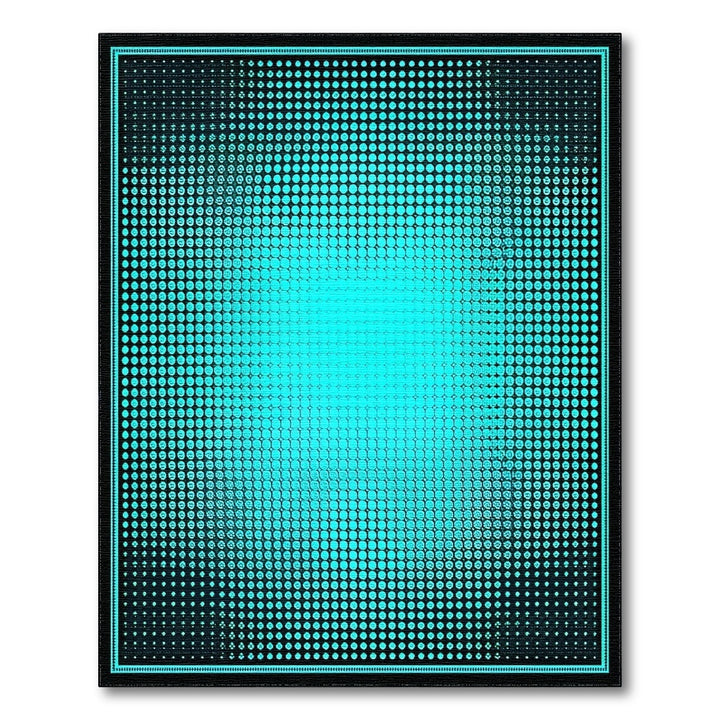 Blue Teal Gradient Dot Geometric Area Rug