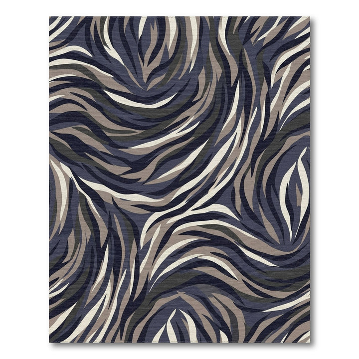 Dark Slate Abstract Swirl Stripe Rug