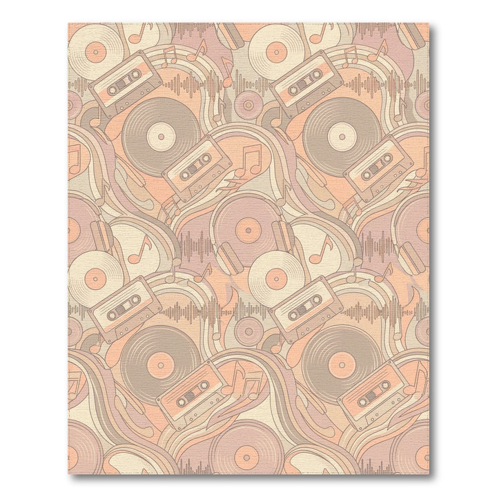Retro Cassette Vinyl Record Wave Rug