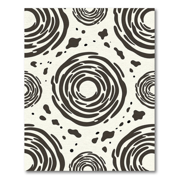 Abstract Black Swirl Cream Rug