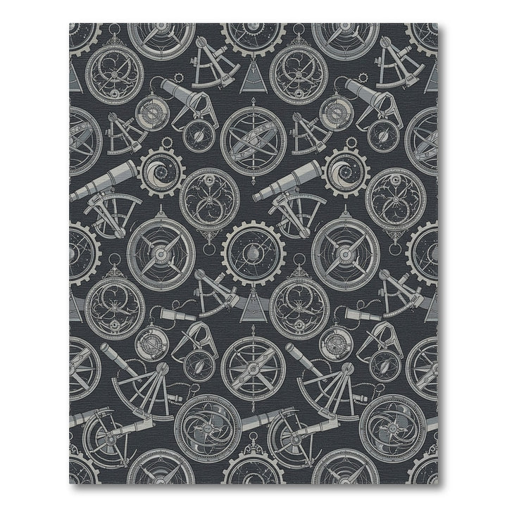 Antique Celestial Instruments Repeating Pattern Rug