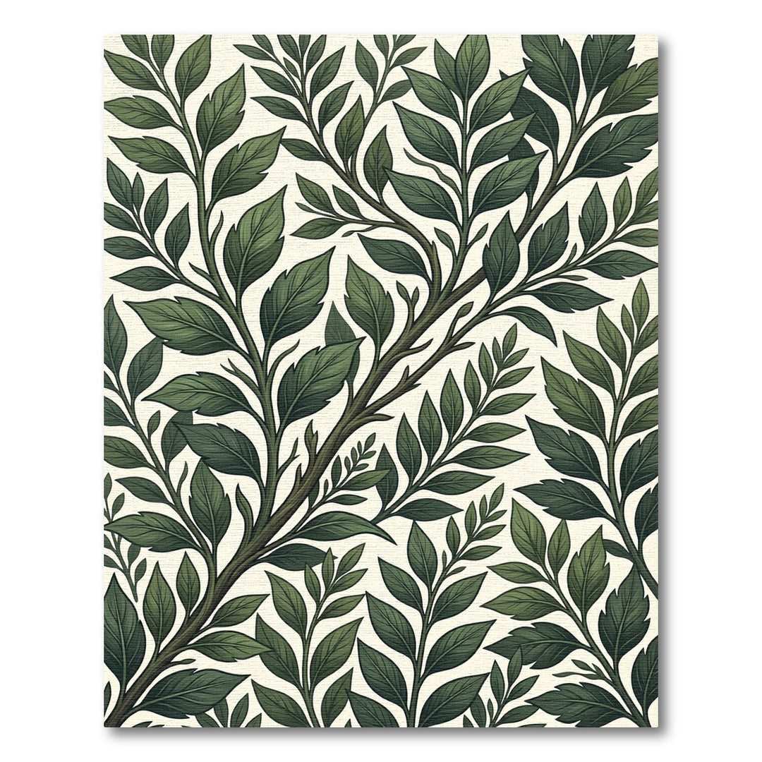 Emerald Green Branch Foliage Medallion Rug