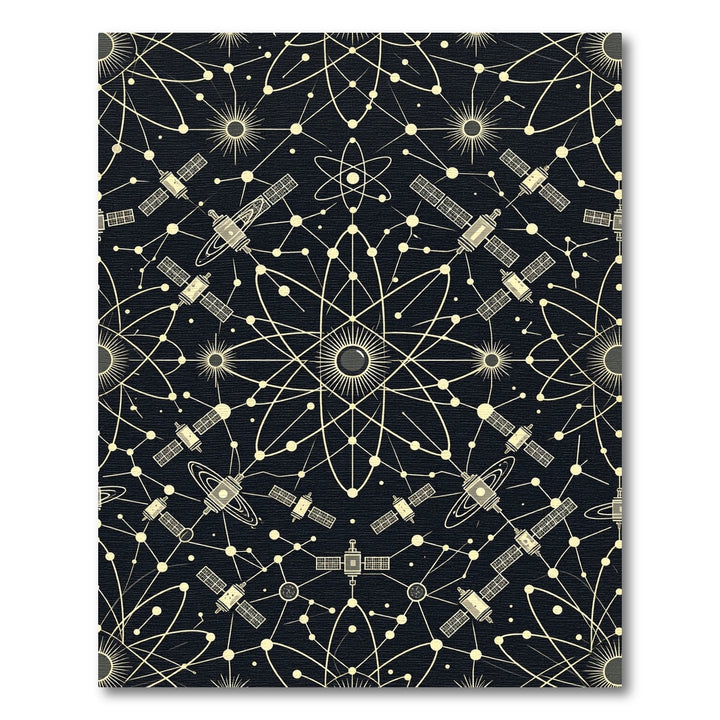 Cosmic Satellite Network Symmetrical Arrangement Rug