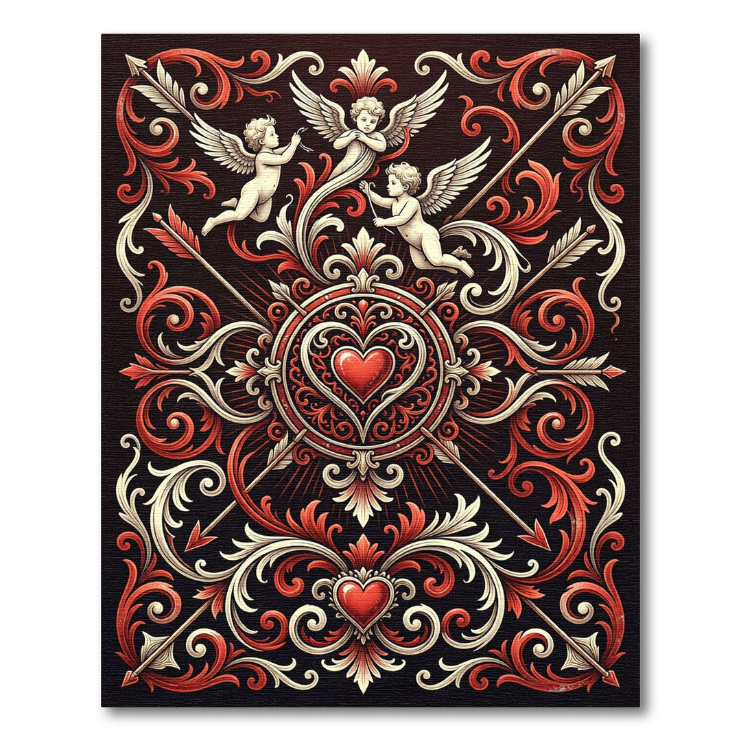 Ornate Valentine Heart Arrows Rug
