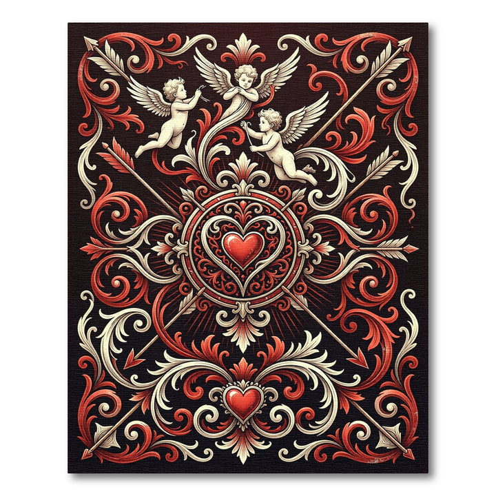 Ornate Valentine Heart Arrows Rug