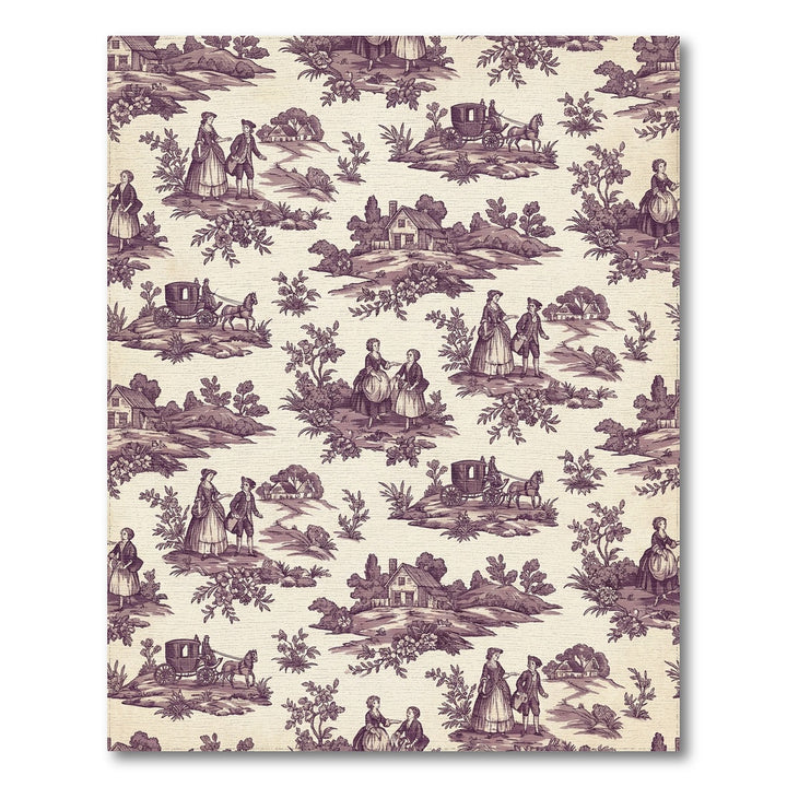 Vintage Countryside Carriage Scene Rug