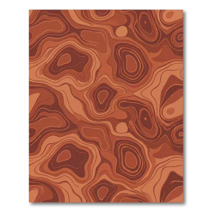 Terracotta Flow Topographic Contour Rug