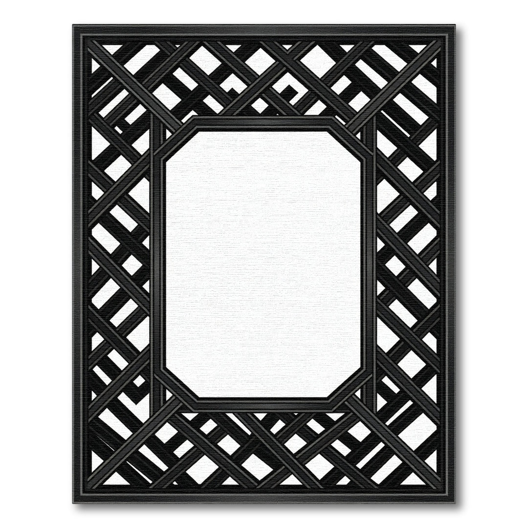 Black Lattice Octagon Frame Rug