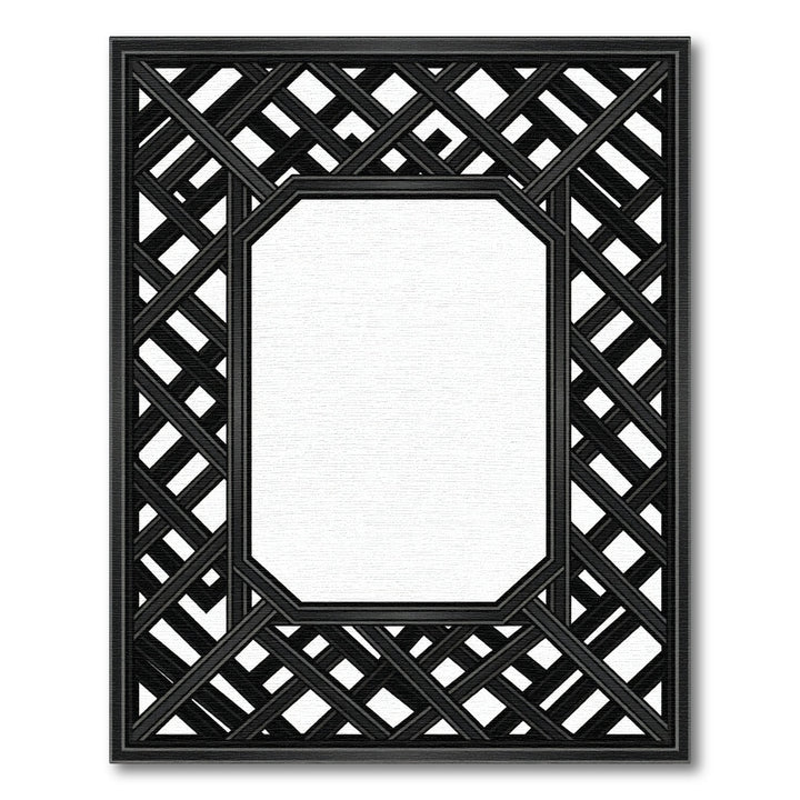 Black Lattice Octagon Frame Rug