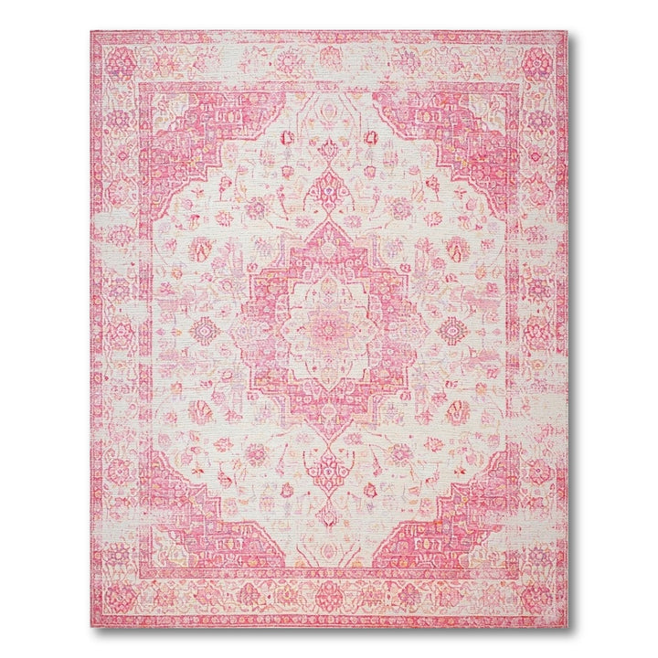 Pink Distressed Vintage Area Rug