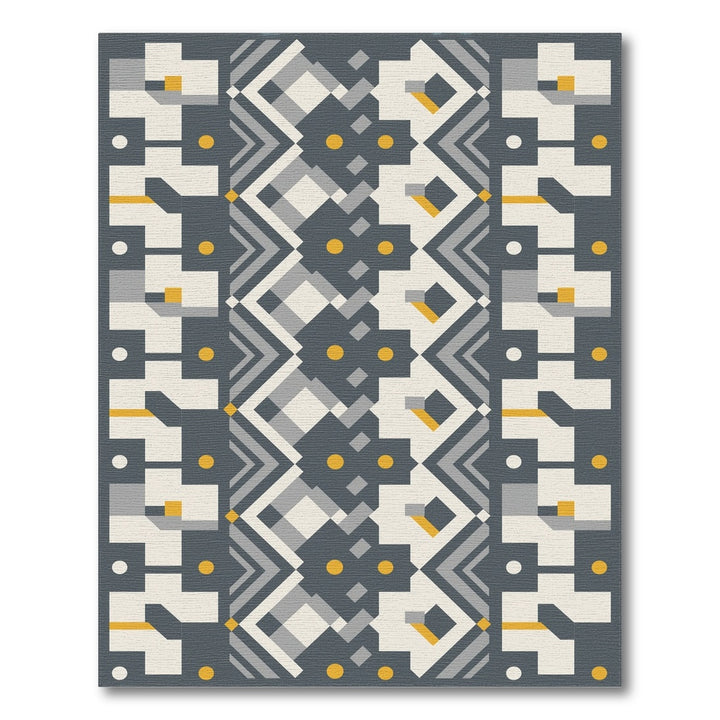 Grey Geometric Area Rug