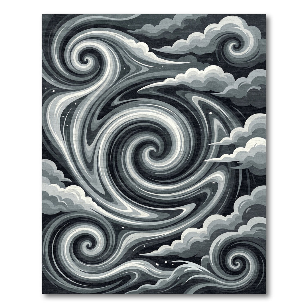 Swirls Gray Cloud Abstract Rug