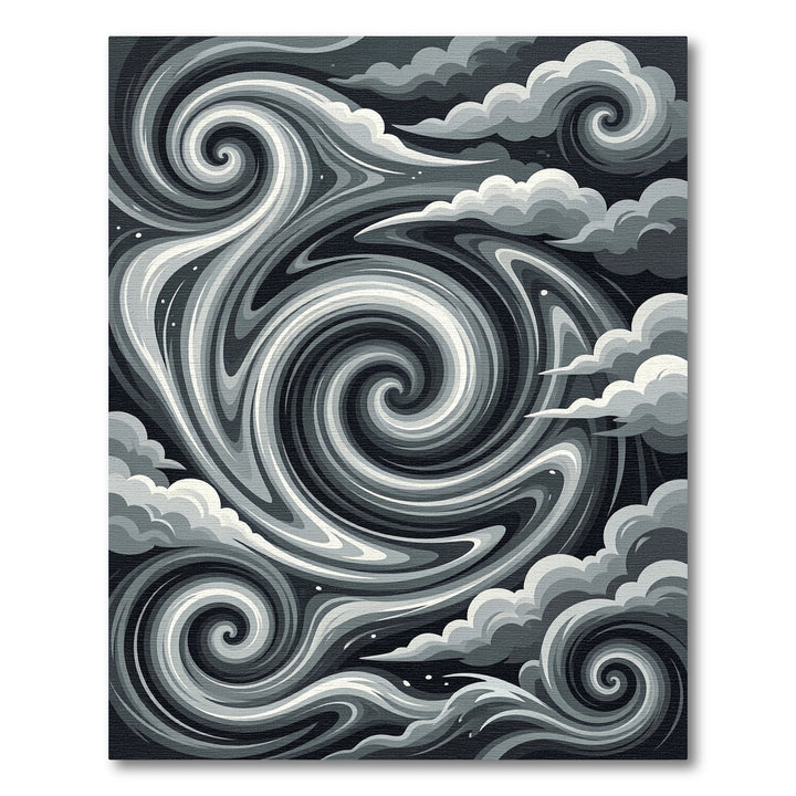 Swirls Gray Cloud Abstract Rug
