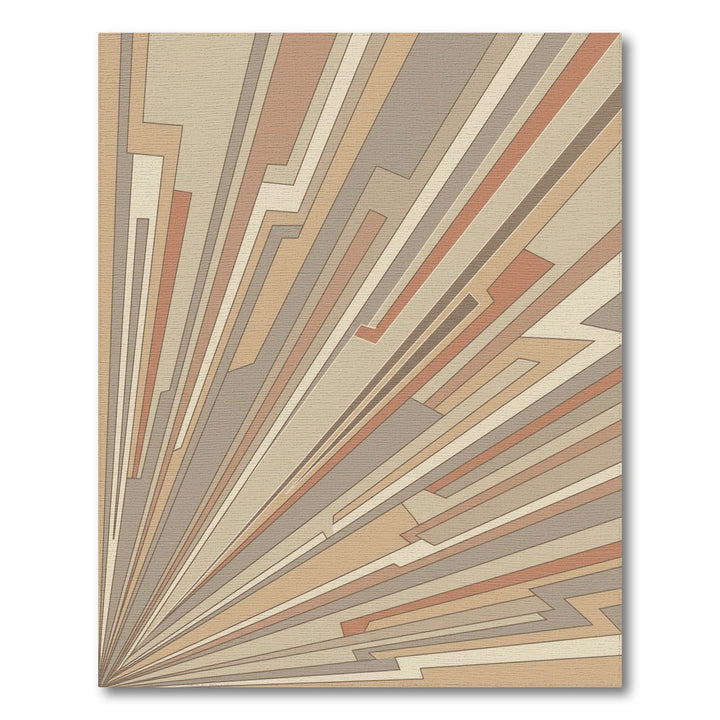 Terracotta Brown Geometric Sunburst Rug